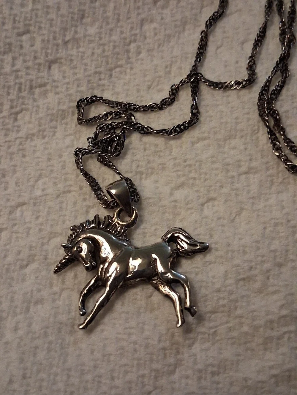 Silver Unicorn Pendant Necklace - Women's Jewelry